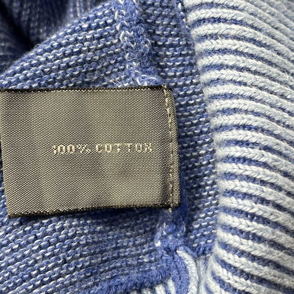TALBOTS MENS VTG BLUE COTTON V-NECK LONG SLEEVE SWEATER MED Coastal Preppy - Picture 9 of 13